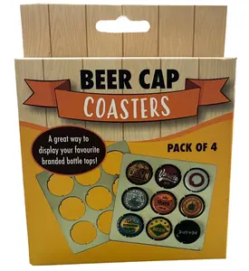 Wood Beer Bottle Cap Coasters – DIY Recycled Drink Mats for Custom Beer Creation