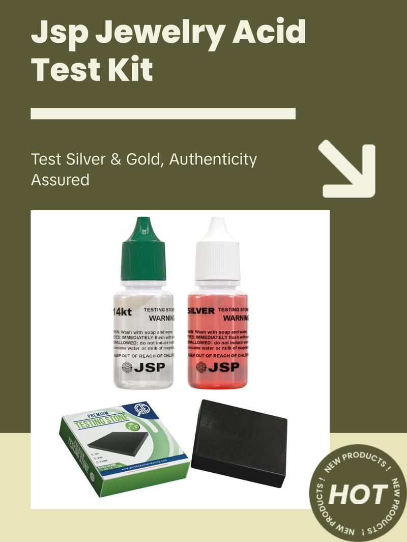 JSP Silver & 14K Gold Jewelry Appraisal Kit with 999 925 Sterling Solution & GTE Scratch Stone for Precious Metals Testing