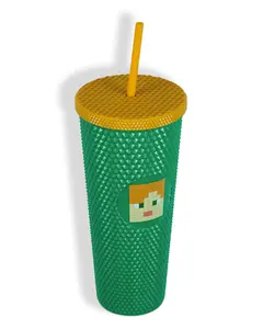 Minecraft Alex Pyramid Studded Insulated Tumbler 24 oz Travel Cup with Straw
