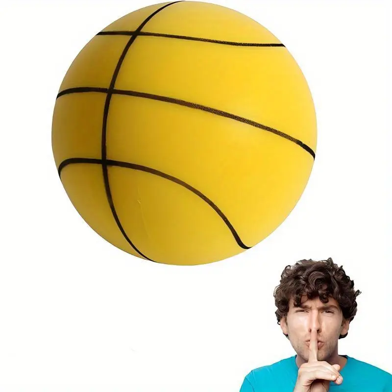Silent Basketball, Indoor Quiet Training Ball, High Density Foam Ball without Coating, Low Noise Basketball, Highly Elastic Silent Ball, Easy-to-Grip Silent Basketball qiumansui