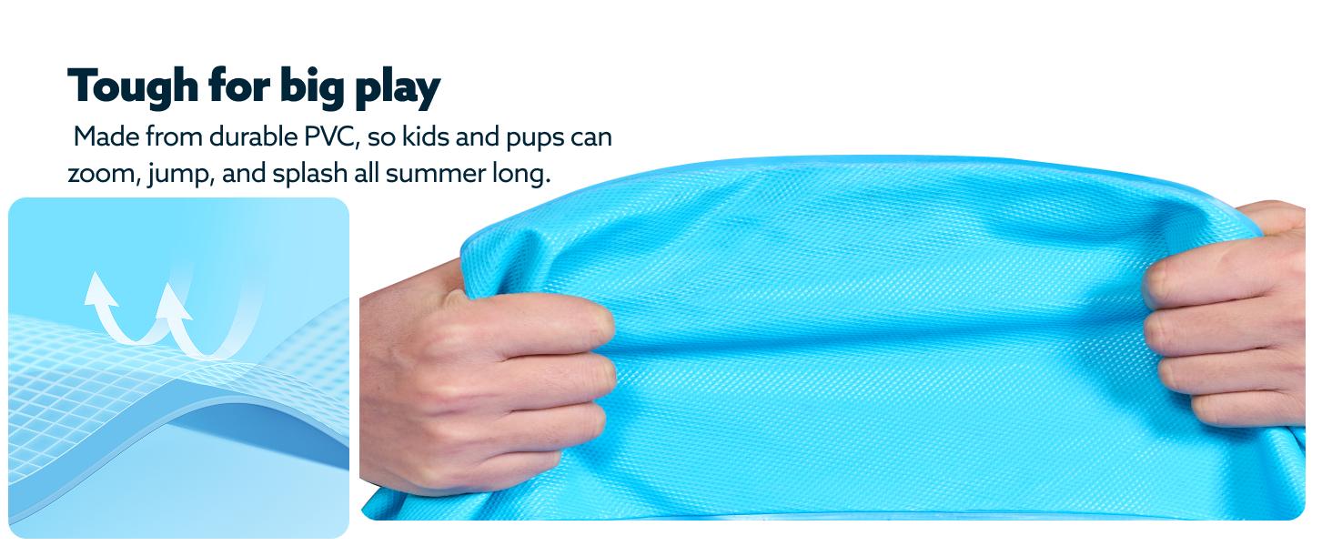 SLOOSH Non-Slip Splash Pad Sprinkler - Outdoor Water Toys Play Mat for Toddlers Kids Dogs, Outside Thickened Sprinkler Pool Party Durable Backyard Fountain for Girls Boys Pets (60in&72in, Blue) TikTokShopSummerTurnup