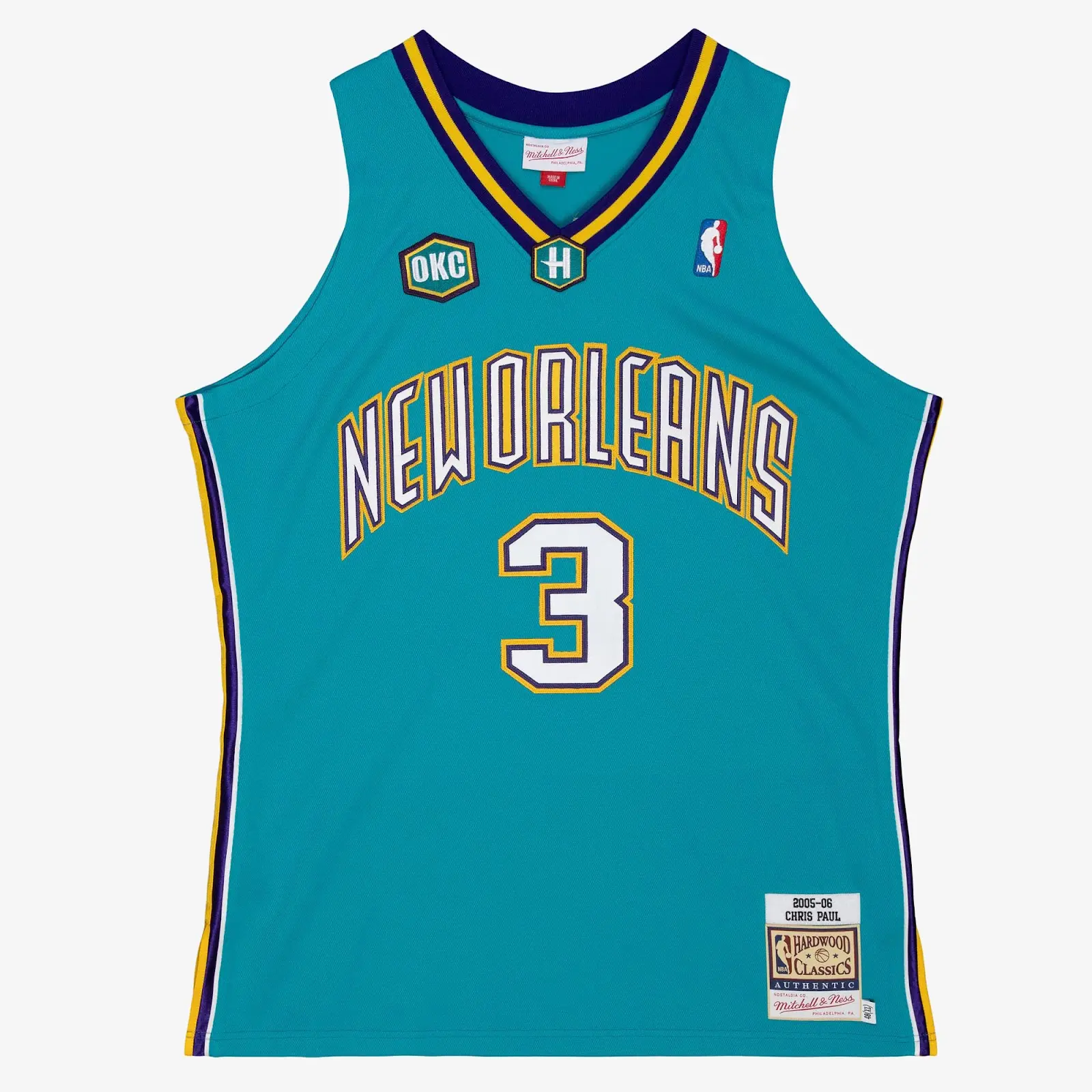 Chris Paul New Orleans Hornets 2005-06 Teal Authentic Jersey - Mitchell & Ness NBA Throwback, 00s Retro Basketball Jersey