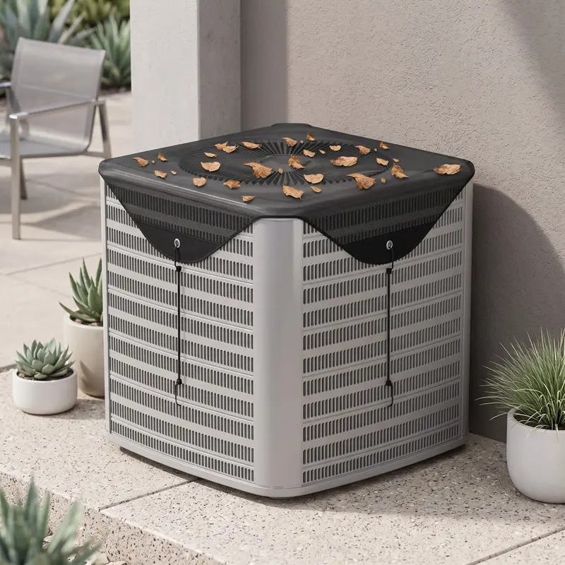 All-season applicable outdoor air conditioner protective mesh cover, 28×28 inches, ventilated outdoor air conditioner condenser protection cover, dust-proof outdoor unit protective cover