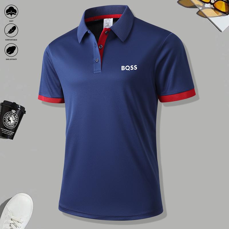 Men’s short-sleeve fashion polo shirt for business casual outdoor wear, breathable with a regular fit, perfect for outdoor activities