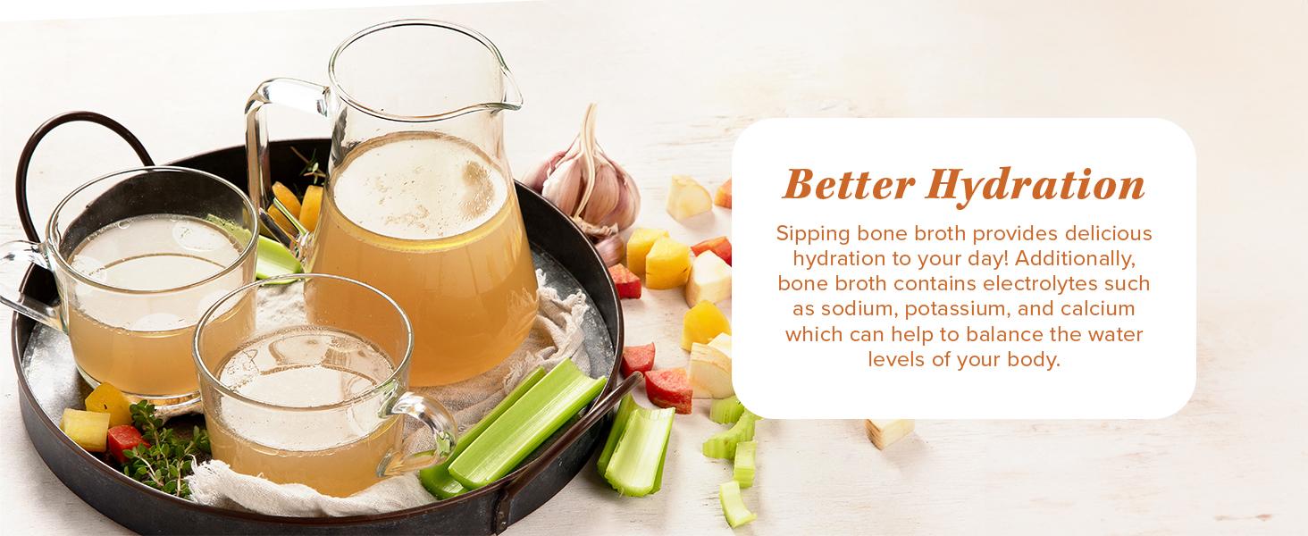 Vitauthority Bone Broth Collagen Supplement Delicious Chicken and Herb Flavored - 16g Protein & Types I II III - Nourishes Skin Hair Nails Joints Gut - Easy Preparation High Performance - 15 Servings - Fitness