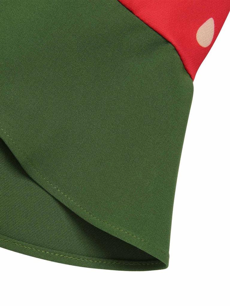 RED 1950S STRAWBERRY RUFFLE BELT DRESS Casual Boho Bohemian Sleeveless Spaghetti Strap Womenswear