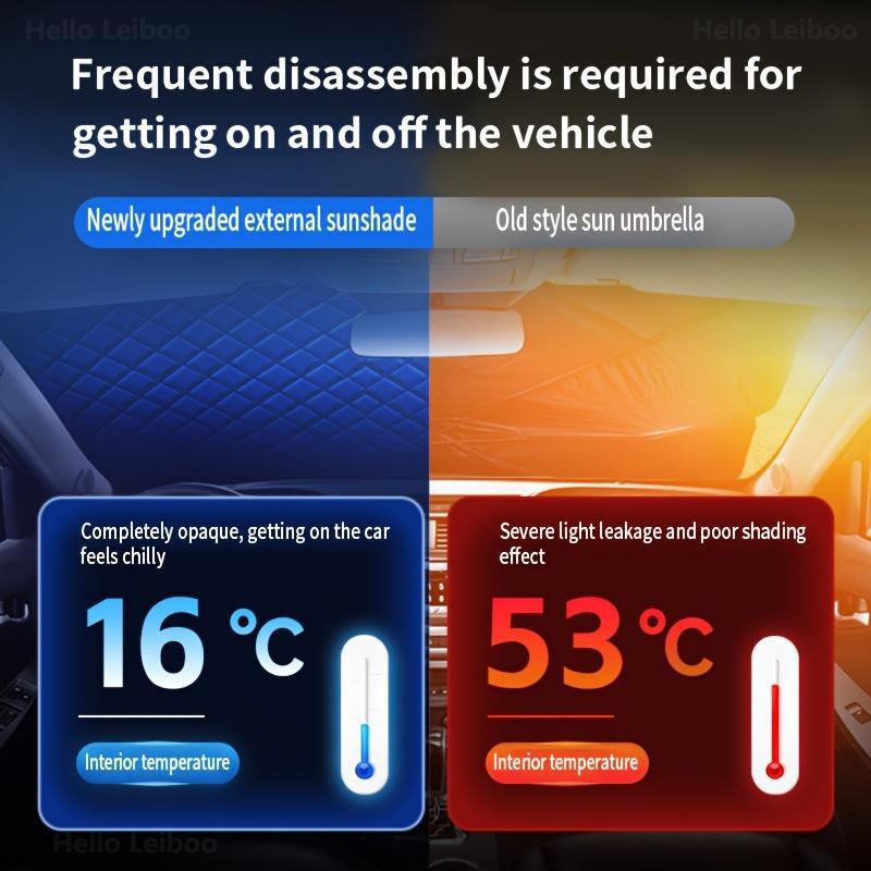 MOTORED 48''X64'' Car Windshield Snow Cover Sun Shade Winter Dust Rain Ice Frost Guard Protector - Durable Design for Winter Weather Protection & Summer sunshade windshield  cocer All-Season Multi-Weather