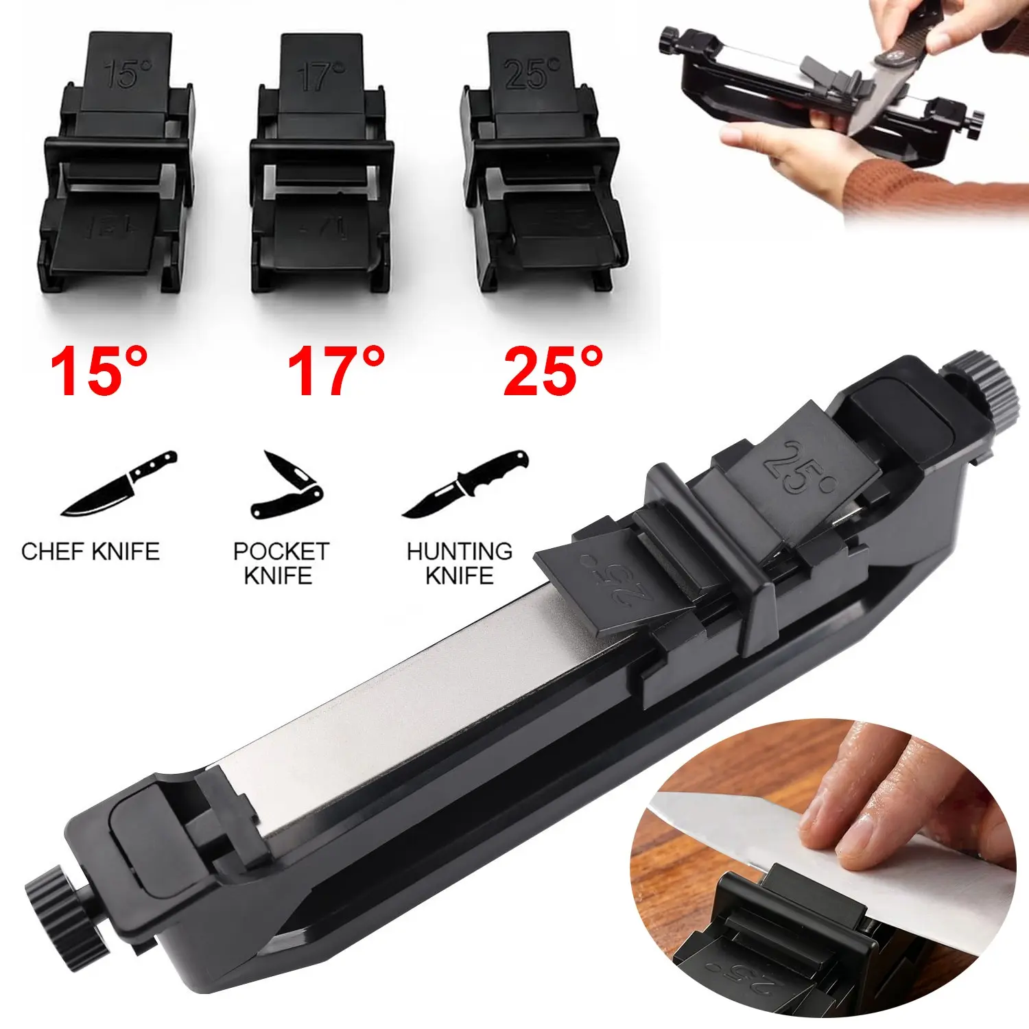 SJPACK Handheld Pocket Knives Sharpener Angle Guided Outdoor Sharpening Supplies
