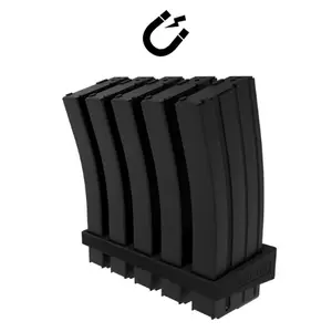 MagTex Magnetic AR-15 Magazine Holder 5 Mags Compatible with All AR15 Mags PMAG30 Steel Mag Storage Organizer ABS-like Resin Made in USA