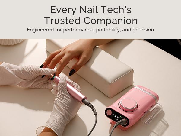 MelodySusie SM320G 35000RPM Professional Rechargeable Electric Nail File Cordless Nail E File for Acrylic Nails Gel Polishing Removing Efile Nail Kit for Manicure Salon Home High-Speed Nail Drill Set
