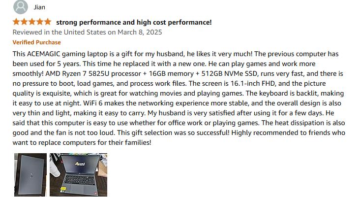 ACEMAGIC LX15PRO Laptop, Ryzen 7 5825U 8-Core (Up to 4.5GHz), 16GB RAM 512GB NVMe SSD, Radeon Vega 8, 15.6" FHD Display, Numeric Keypad, Type-C, Windows 11 Gifts For Business, Office, Home Students Daily Life Christmas Gift US Delivery ACEMAGIC LX15PRO Laptop, Ryzen 7 5825U 8-Core (Up to 4.5GHz), 16GB RAM 512GB NVMe SSD, Radeon Vega 8, 15.6" FHD Display, Numeric Keypad, Type-C, Windows 11 Gifts For Business, Office, Home Students Daily Life Christmas Gift US Delivery