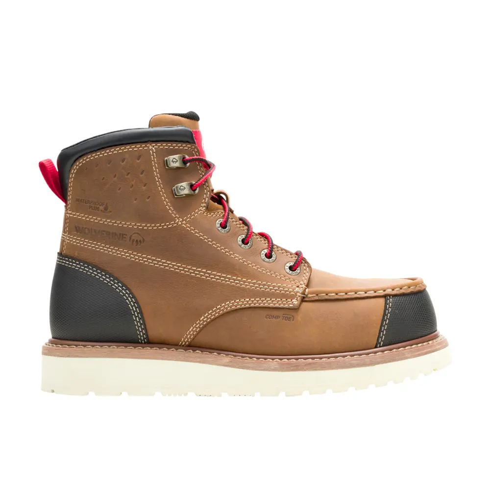 Wolverine Mens Loader Ii Hyperrest 6 Inch Waterproof Composite Toe  Work/Duty - Brown