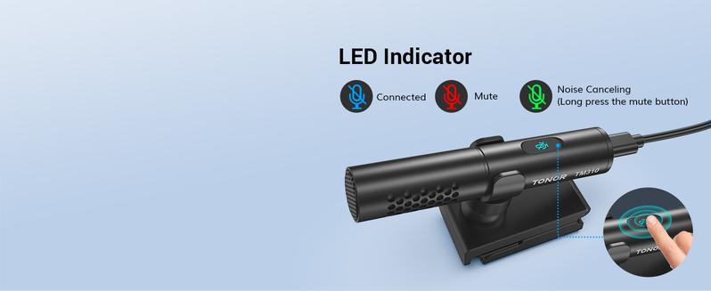 TONOR TM310 USB Conference Microphone for Laptop with Mute Button, LED Indicator, and Microfono Feature for Video Call Meetings