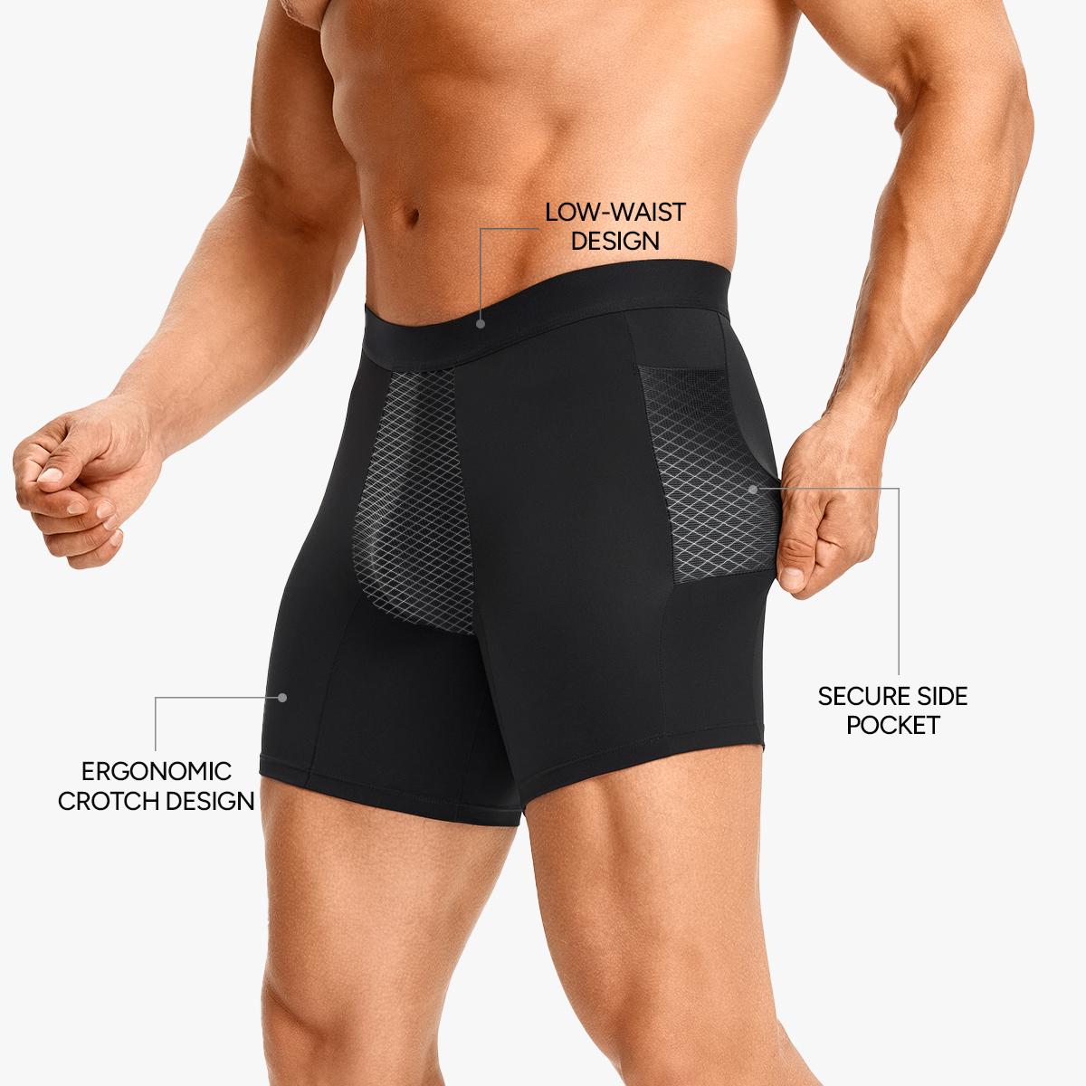 Nebility Men's Compression Shorts with Side Pockets High Performance Workout & Running Spandex Shorts for Enhanced Performance