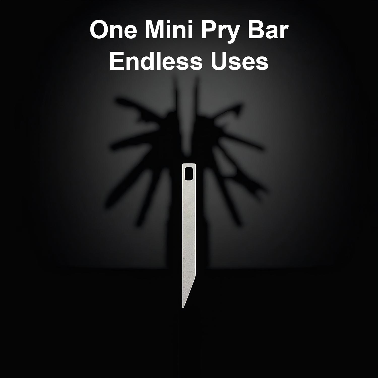 VAYWET The Mighty Bar - Super Strong Stainless Steel Keychain Pry Bar for Everyday Tasks EDC Prybar Heavy Duty EDC Keychain Pry Bar Tool (No ring) Portable Household Multifunctional, Small Keychain Accessories