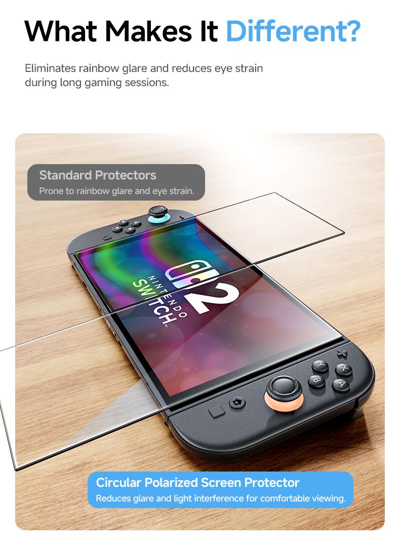 MAGIC JOHN Auto-Alignment OneTouch for Nintendo Switch 2 Screen Protector 7.9'' 2025 Tempered Glass, Accessories, 30 seconds Installation, Bubble Free, Anti-Scratch, Touch Sensitive, Ultra-Clear