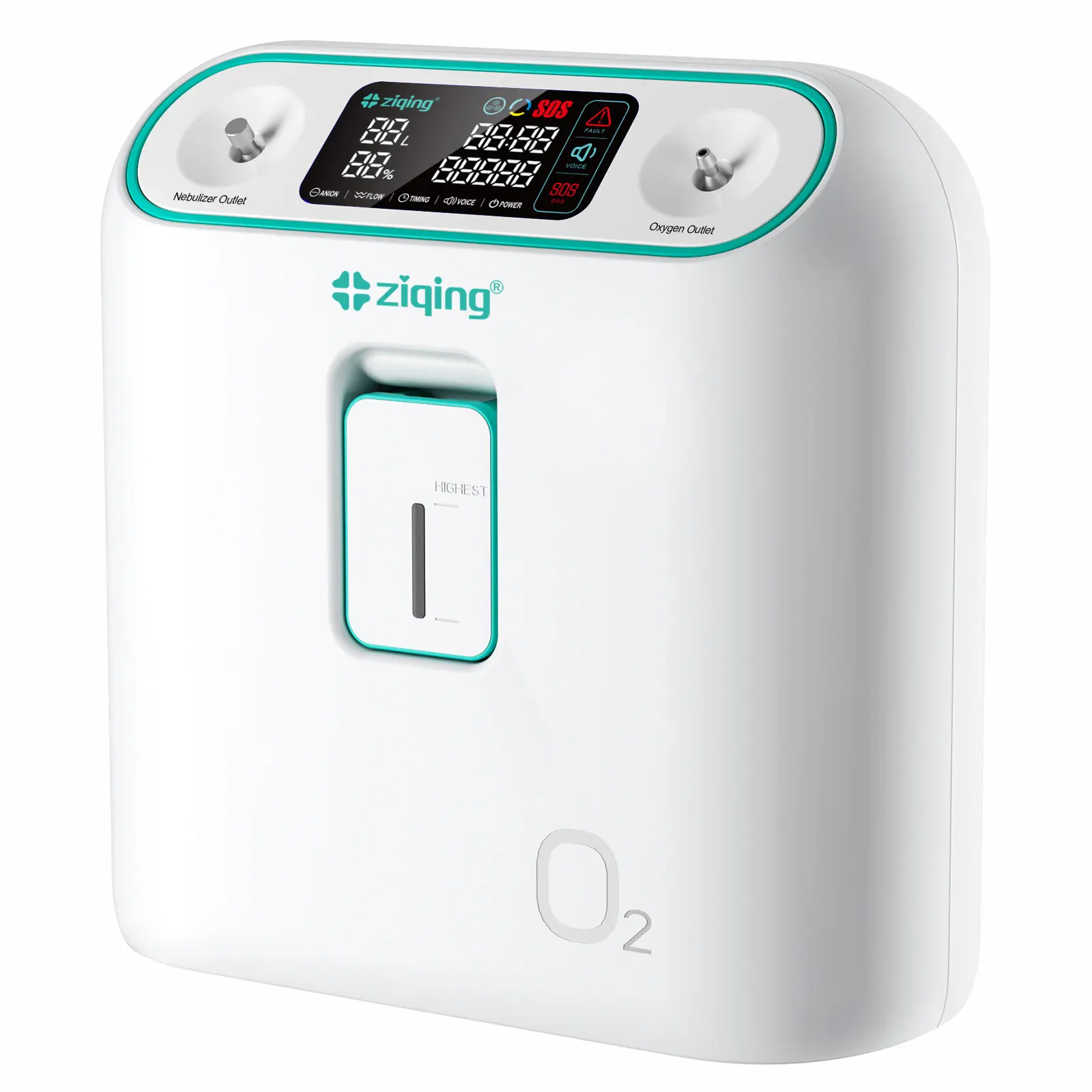Ziqing Portable Oxygen Generator - 2-9L Adjustable Airflow, 93% High Purity, Humidifying Compact ABS Portable Unit, Home Healthcare Air Purifier for Elderly, Remote Control, Energy-Saving, 2L, Humidifier, 200V US Plug, 1-Year After-Sales Service, Compact