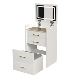 Open Top Mirror Vanity Set for Makeup Furniture Nightstand