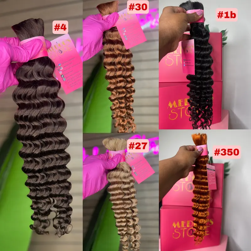 Bulk human hair deep wave for braiding boho