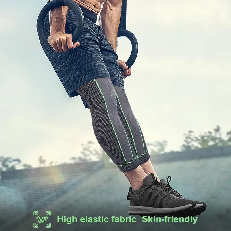 Non-Slip Sports Knee Sleeve – Elastic Long Leg Support for Running & Training