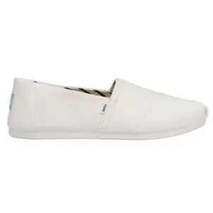 TOMS Womens Alpargata Slip On Flats Casual - White