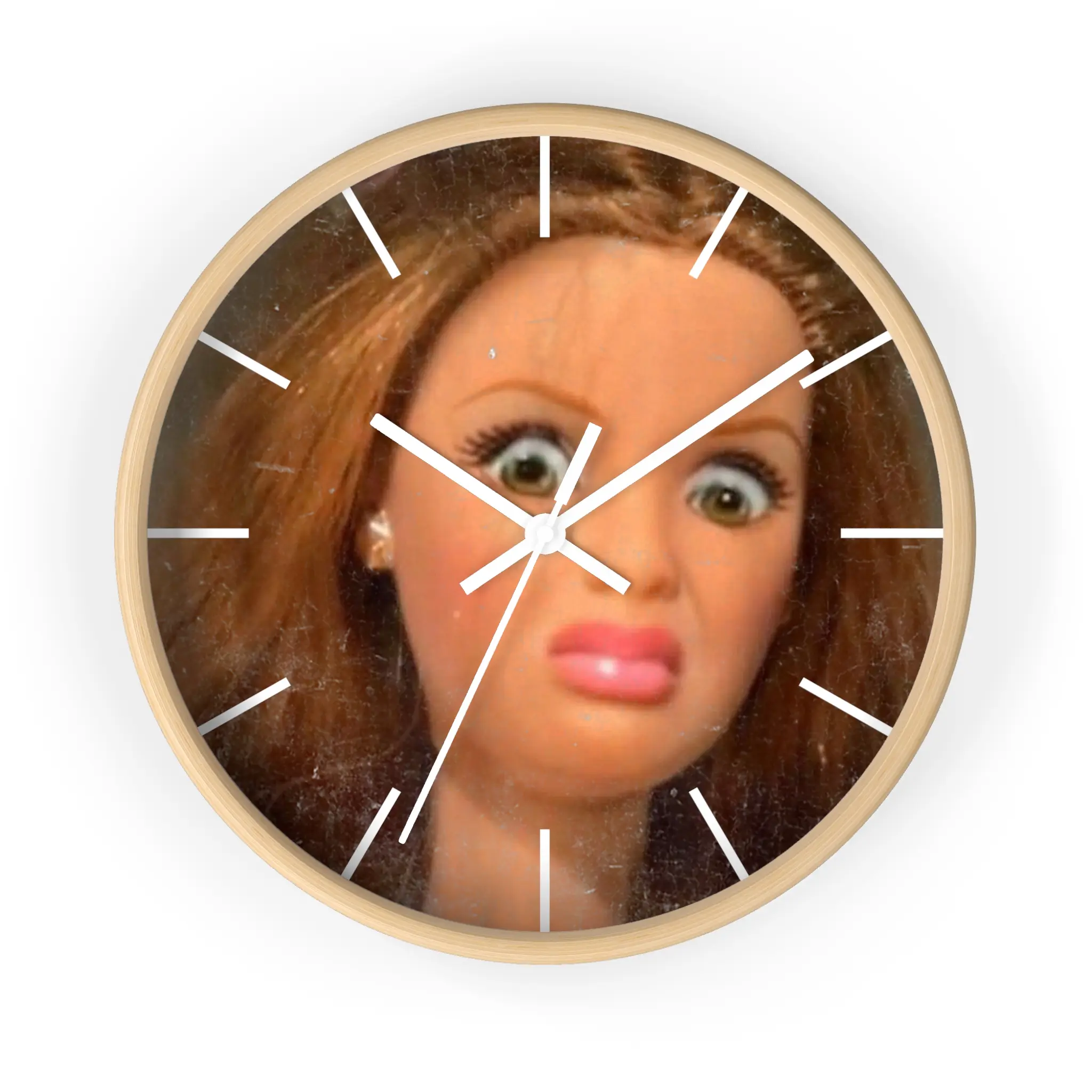 WTF Barb Face Wall Clock – Hilarious Meme Clock for Home or Office