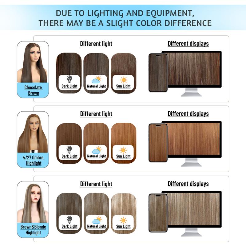 Ua Hair 9x7 Glueless Synthetic Lace Front Wig Wear And Go Pre Plucked Pre Cut Straight Wig Vivid Self Growing Clean Hairline with Tiny Knots  Heat Resistant Fiber Natural No Glue Wig