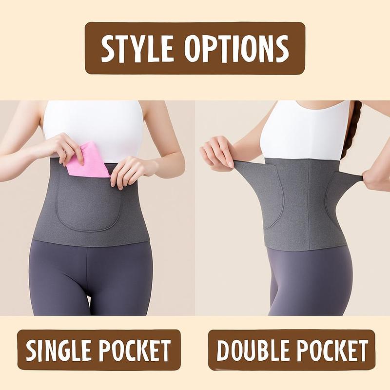 German-style waist support belt with heating function to warm the stomach and relieve back pain; double pockets for women to keep warm and protect against cold.