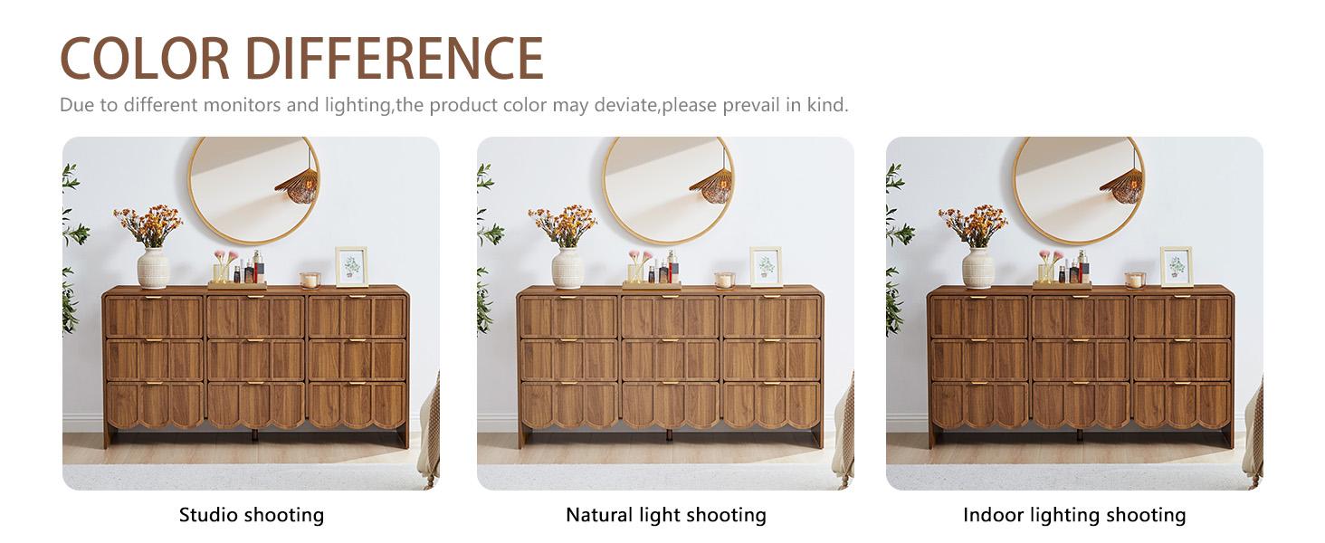 Giratree 3 5 9 Drawer Dresser for Bedroom, Modern Closet Chest of Drawers with Wave Fluted Drawer, Wood Storage Small Dresser Organizer for Nursery Bedroom Living Room Hallway Closet