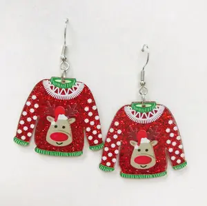 Winter sweater Reindeer earrings