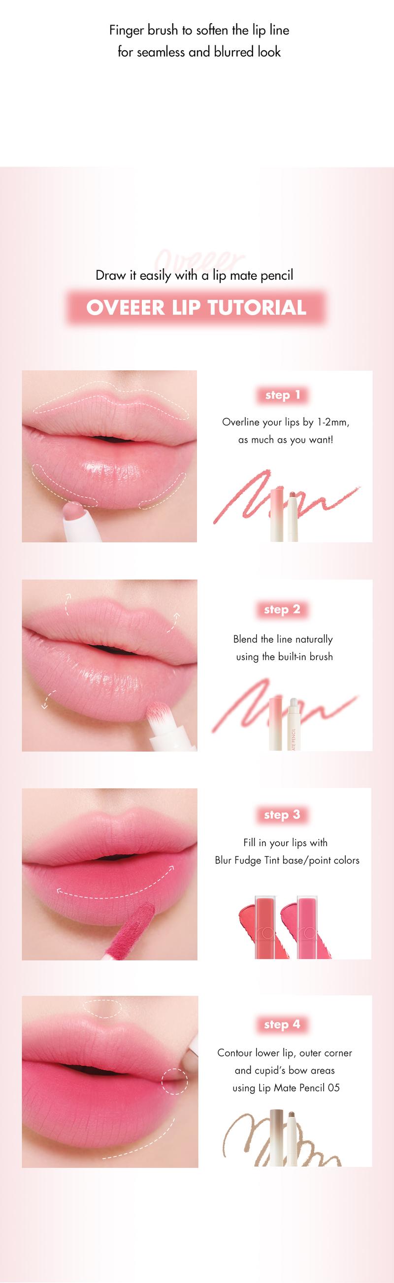 [rom&nd Official Shop] rom&nd Lip Mate Pencil (6 shades 0.5g), Easily Enhance the Shape of Your Lips, Natural Blending