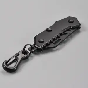 Mini EDC Portable Knife Keychain For Outdoor Camping, Mini Folding Knife Keychain, Fashion Accessories for Men& Women, Folding Pocket Knives, Great Gift,Black