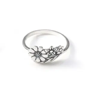 1 simple and unique 925 silver plated Floral Wrap Ring, exquisite gift for women--Size5-10inch- wedding