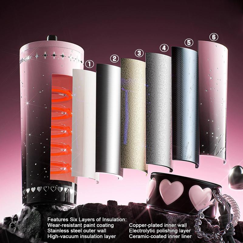 [Sidagar] Ceramic-Coated Interior Tumbler Water Bottle, 316L Stainless Steel Drinkware Cup, Coffee Cups With Cleaner Taste, Leak-Proof Straw Lid, Wide Mouth Easy Clean, Portable Flask, Slim Base Fits Car Cup Holder, 24oz