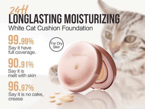 CARSLAN Lasting Air Cushion Cream Face Foundation Makeup, Lightweight, Medium to Full Coverage, Semi-Matte, Long-Lasting Oil Control/Moisturizing Finish Foundation (Refill Included)
