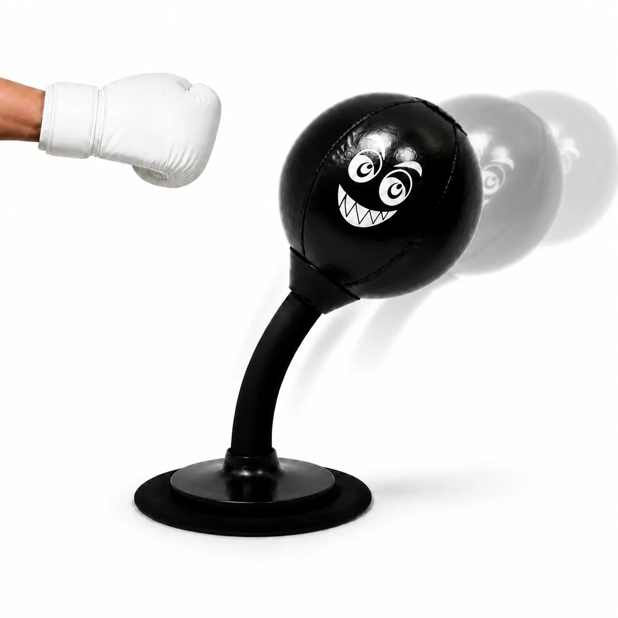 MifLog Desktop Inflatable Boxing Bag - Inflatable Reflex Punching Ball with Strong Suction Base, Needle, Pump, Stress Relief Desk Toy for Office Use, Teen Boy Gift