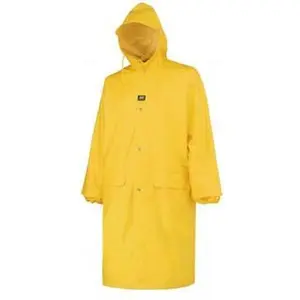 Helly Hansen Size M Yellow Rain Coat 2 Pockets, 38-40" Chest, PVC & Polyester, Zipper & Snaps Closure 70306_310-M