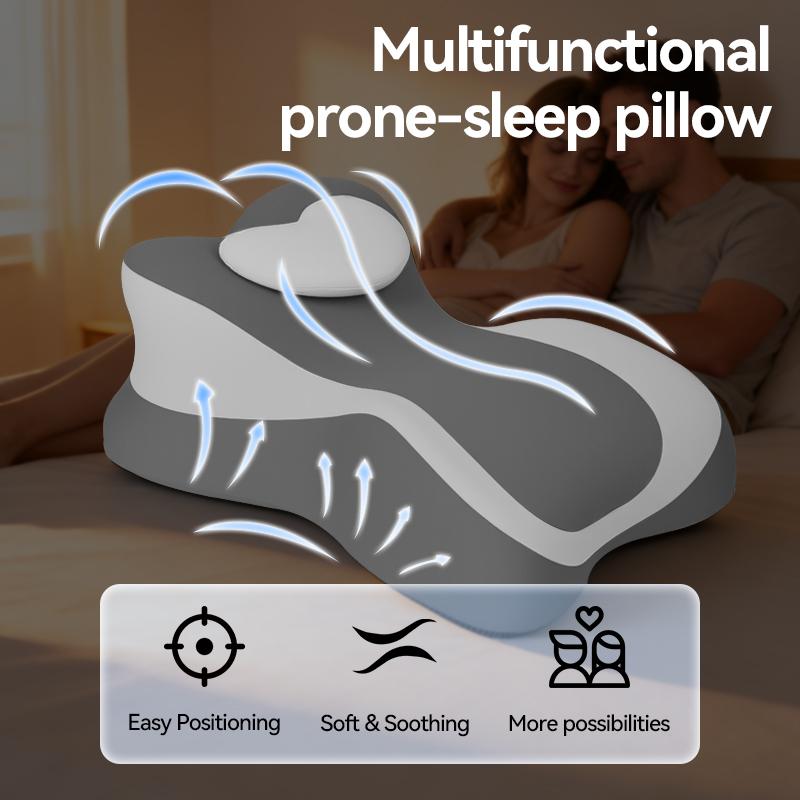 Ergonomic Memory Foam Pillow for Neck Back and Legs Support with Removable Washable Cover Ideal for Face Down Reading and Relaxation  Valentine's Day Gift