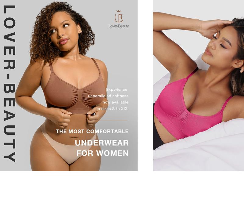 FeelinGirl Women's Wireless Bra Stretch Comfort Bralettes No Underwire Unlined Cami Bra Seamless Tshirt Bras Sports Bra Sale