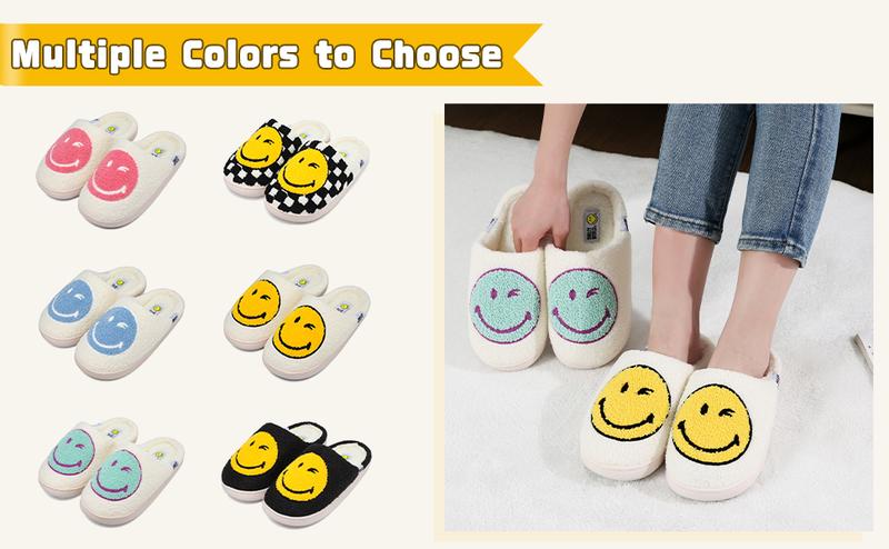 SMILEYWORLD Smiley Slippers for Women & Men | Soft Plush Indoor Outdoor Slides Shoe Footwear Flipflop Girl