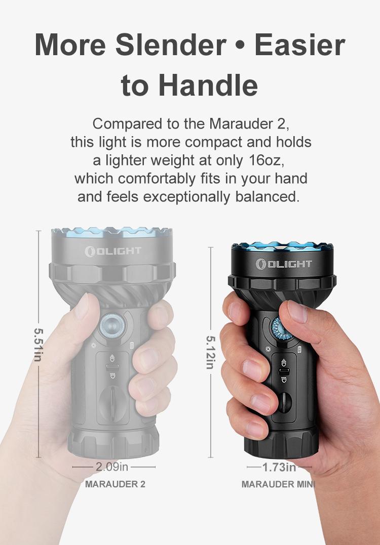 OLIGHT Marauder Mini Rechargeable Flashlight, 7,000 Lumens Brightest Flashlights with 600 Meters Beam Distance, MCC3 Magnetic Charging Handheld Lights