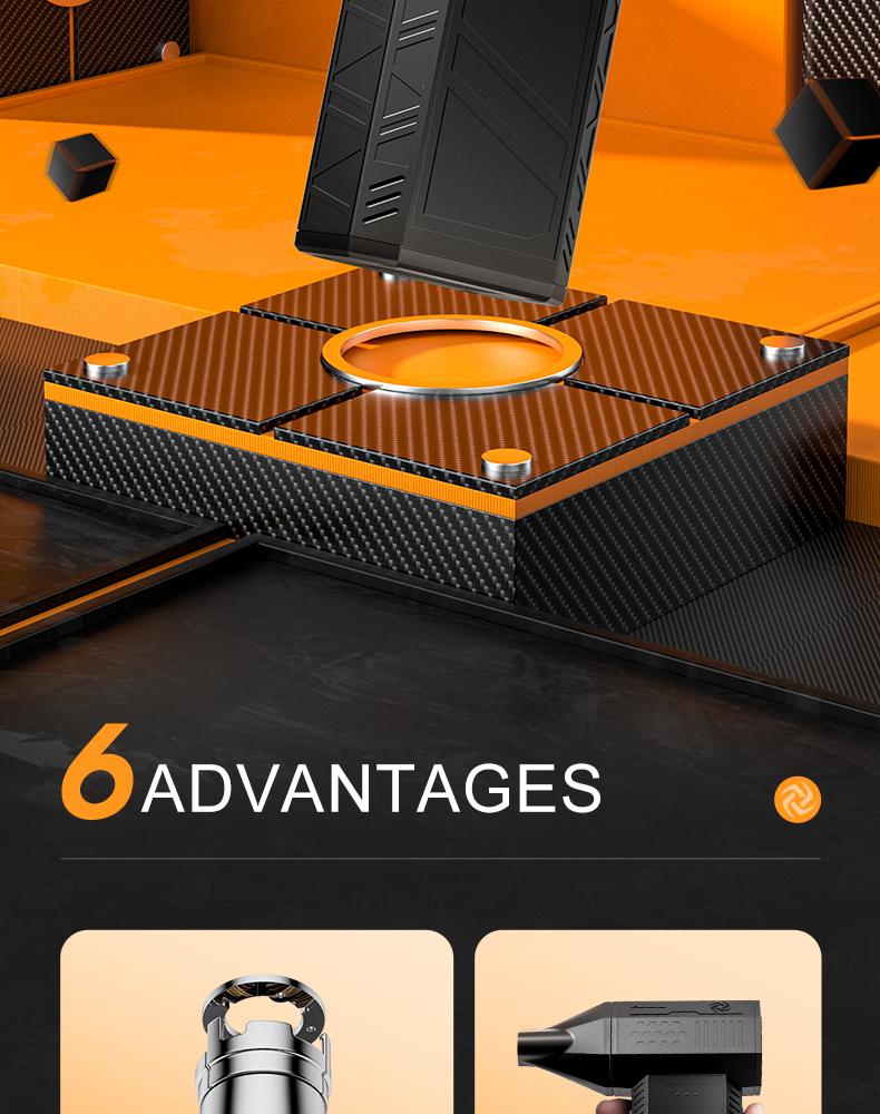 180W Ultra-Powerful Air Duster: 150K RPM for Violent Dust/Snow Removal. Blast Away Debris from PCs, Car AC Vents & Seat Corners, Furniture, Yard Leaves & Pet Hair. High-Speed Handheld Blower with Brushless Motor.