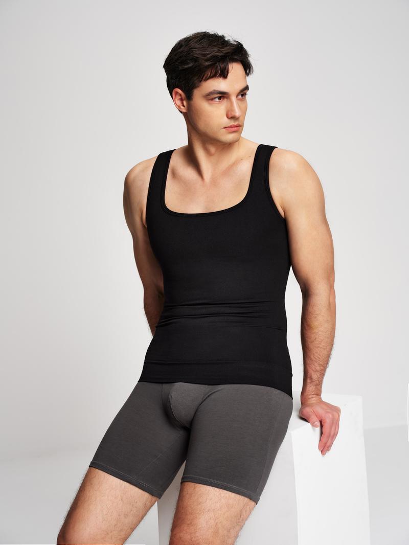 Nebility Men’s Lightweight Shapewear Sports Vest – 3D Seamless Compression Tank, Comfortable, Breathable & Odor-Resistant for All-Day Wear