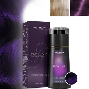 Polar Haircare -Hair Dye Shampoo for Gray Hair for Women& Men (Purple) Natural Hair Dye Kit -Semi Permanent HairDye Shampoo - Vegan Hair Dye (Polar Hair Care USA) 6.76 FI Oz-Christmas Gift for Girls and Women