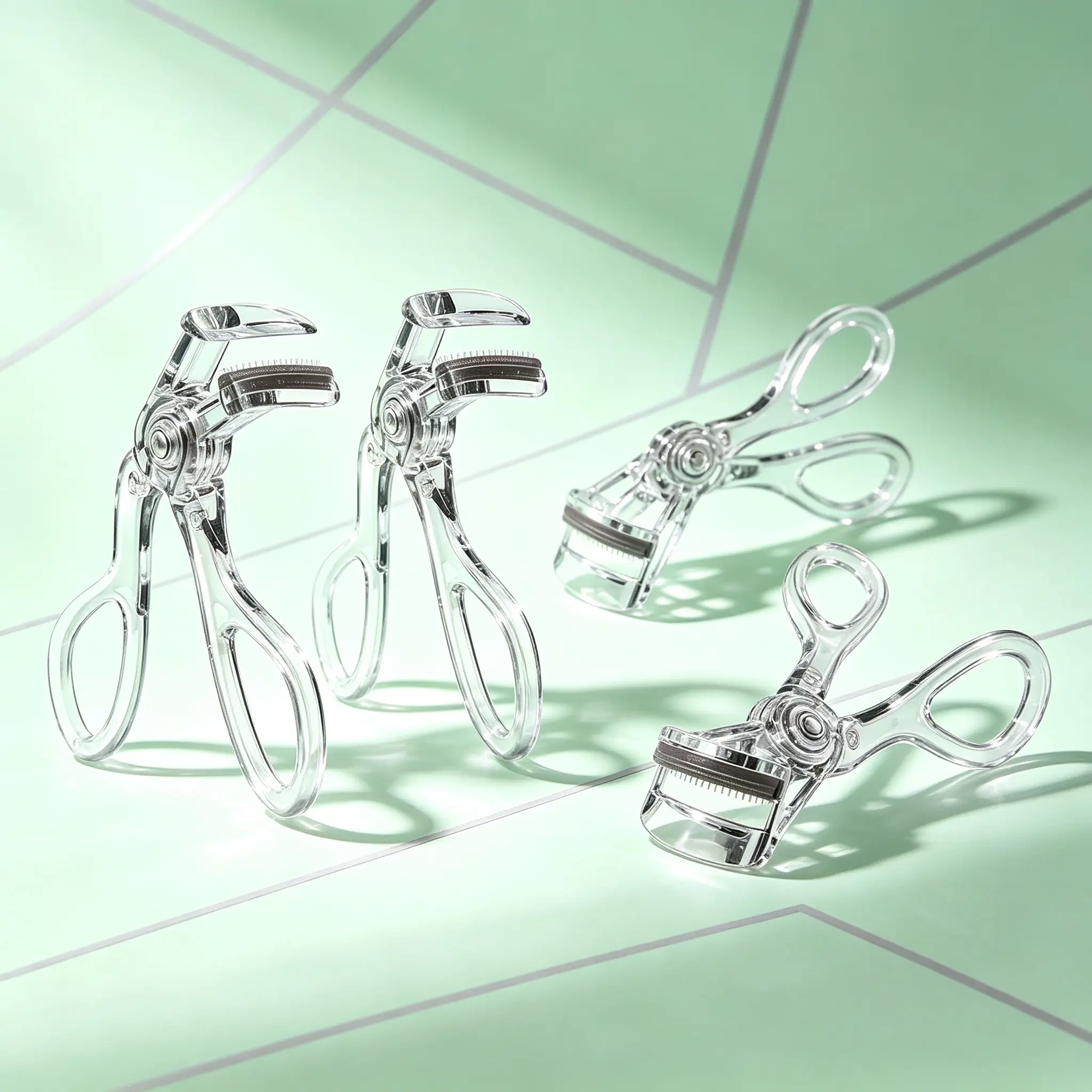 Compact Clear Travel Eyelash Curler, Professional Transparent Lash Curler for Hooded Eyelid, Round Eyes, Straight Stubborn Lashes, Fits Lash Clusters, Suitable for Asians, Unisex for Men, Soft Silicone Pad Effectively Prevent Ripping Lashes Off