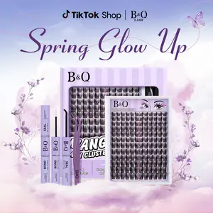 Side Spike Kit l B&Q Manga Series Individual Spider Lash Clusters,CC-Curl,Bond & Seal(8-18MIX) for DIY Eyelashes Extension Kit Outdoorfun Makeup Cosmetic Spiky Cartoon Anime Wet Vibe Lash Feb Stockup