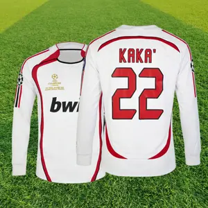 06-07 UEFA Champions League final version of Kaka long short-sleeved jersey Inzaghi team uniforms retro suit soccer uniforms