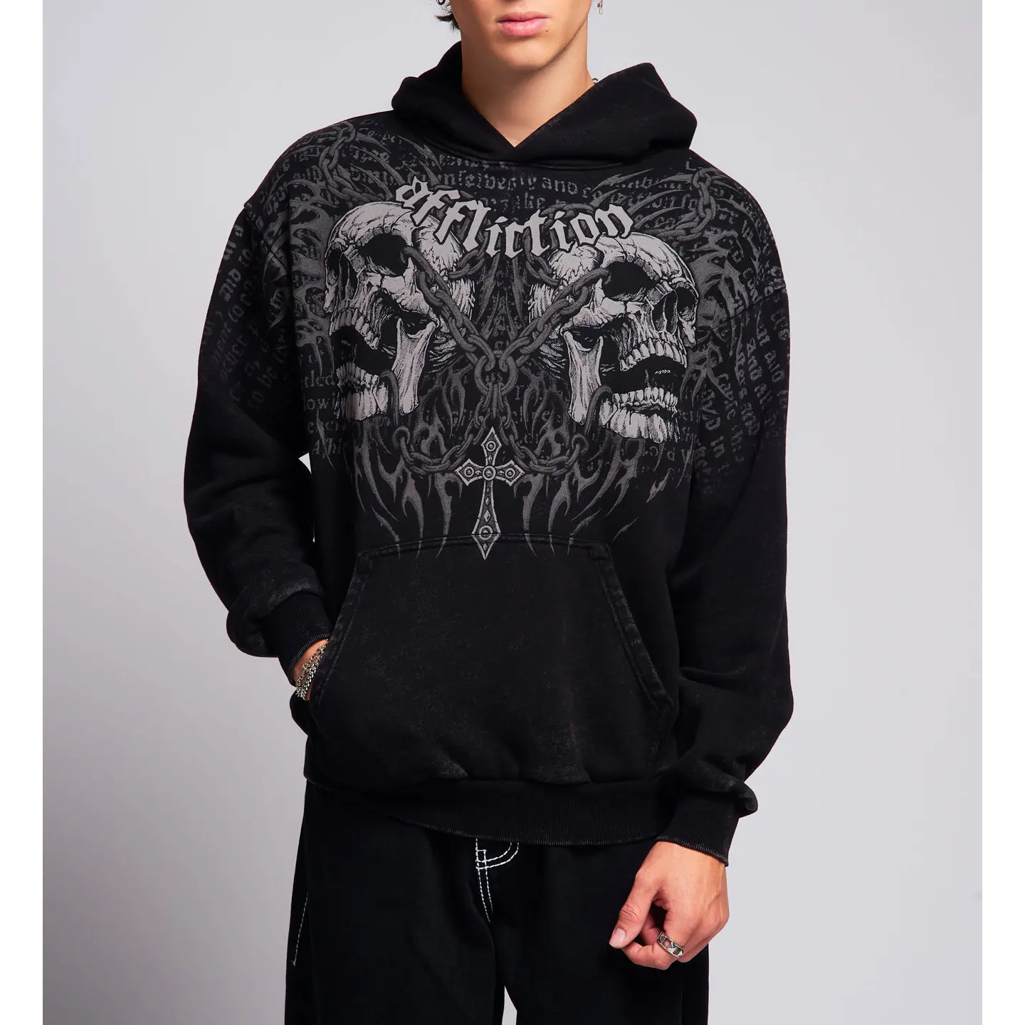 Affliction Men's Pullover Hoodie Decimation
