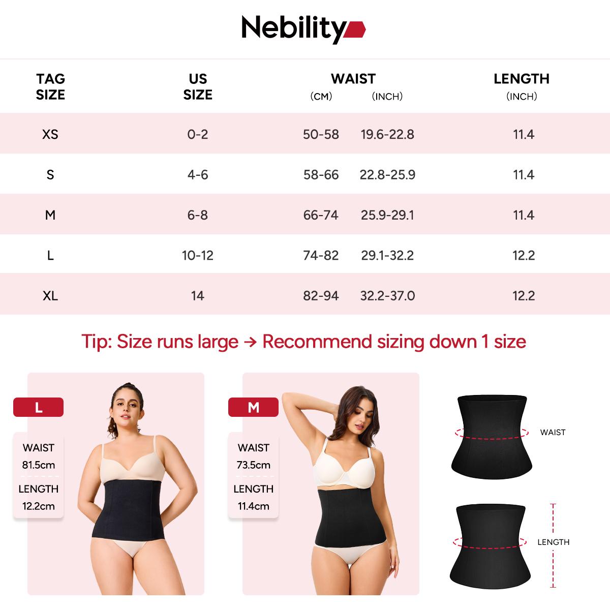 Nebility Women's Sport Shapewear Belt - Basic Minimalist, Black with Flex Waistband & Double-Layered Design, All-Day Comfort Curve Hugging Compression Womenswear