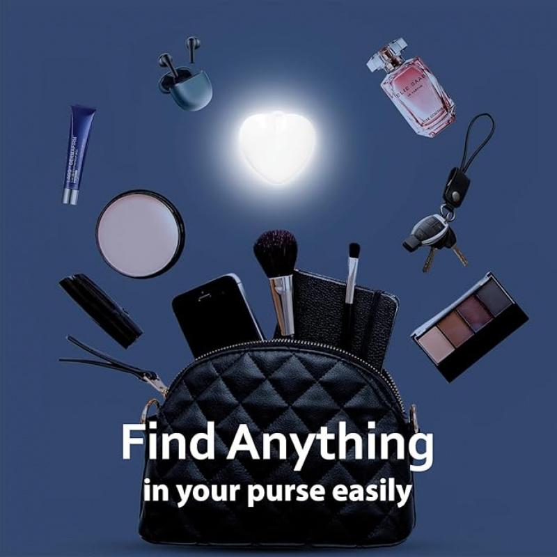 Heart shaped sensing wallet light and USB charging keychain light| Ideal for women's handbags, perfect gifts for office workers, students, best friends, and girlfriends